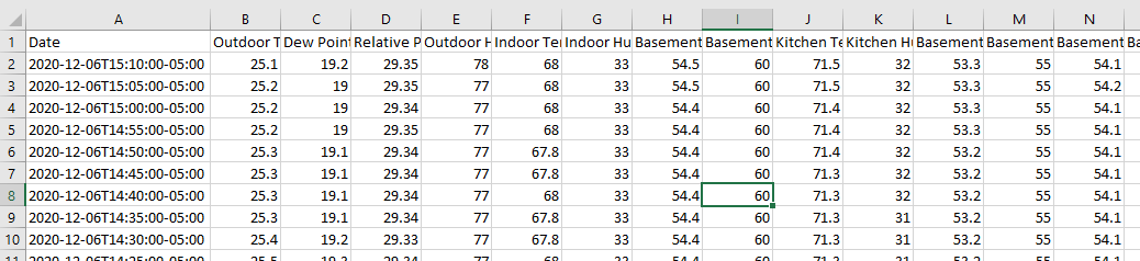 Real data from CSV in Excel for ambientweather.net